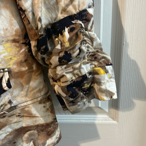 Coldwater Creek Women's Artistic Bomber Jacket - Brown and Yellow - Picture 3 of 9